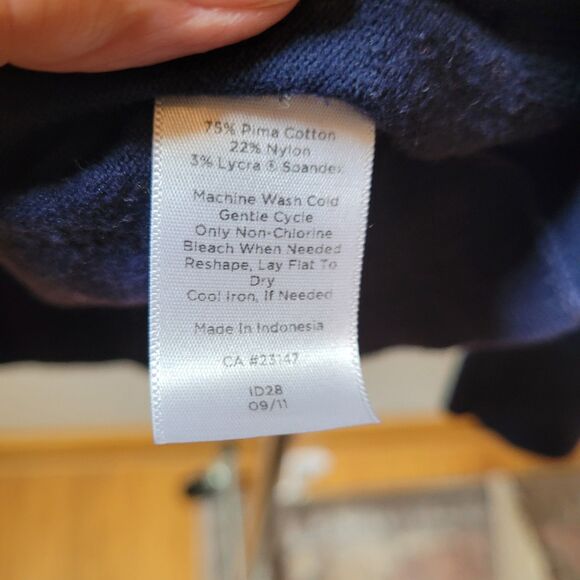 Talbots Cardigan Size Medium Blue 3/4 Sleeve  Knit Sweater  Button Front - Picture 8 of 8